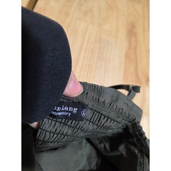 NWT Emerson Lang sage green spaghetti strap pleated blouse cotton woven - Picture 8 of 8